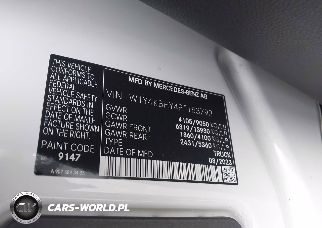 2023 Mercedes-Benz Sprinter 2500 Standard Roof 4-Cyl Diesel VIN:W1Y4KBHY4PT153793 - 9