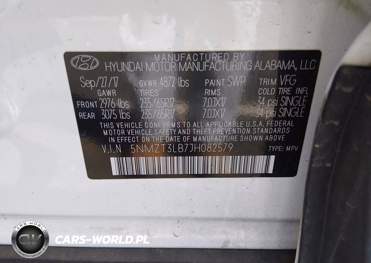 2018 Hyundai Santa Fe Sport 2.4L VIN:5NMZT3LB7JH082579 - 9
