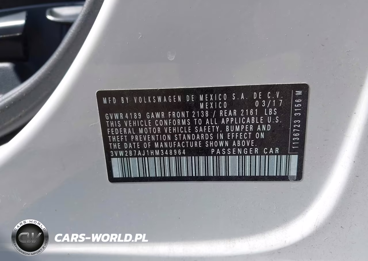 2017 Volkswagen Jetta 1.4T S VIN:3VW2B7AJ1HM348964 - 9