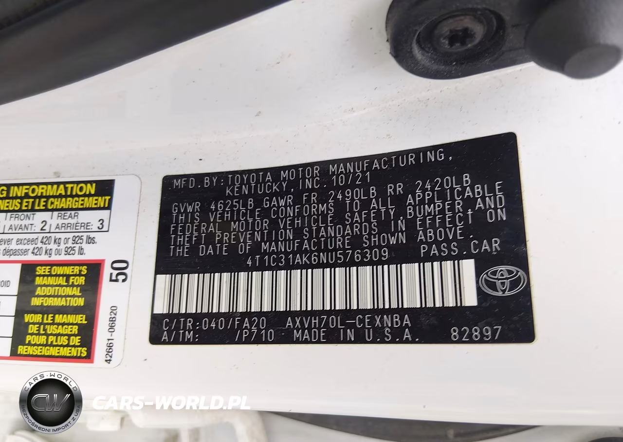 2022 Toyota Camry Le Hybrid VIN:4T1C31AK6NU576309 - 9