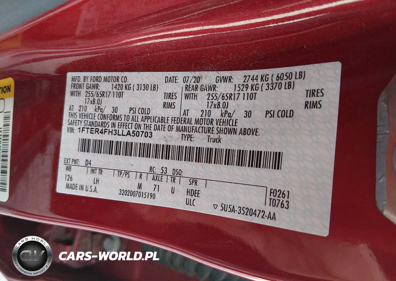 2020 Ford Ranger Xlt VIN:1FTER4FH3LLA50703 - 9