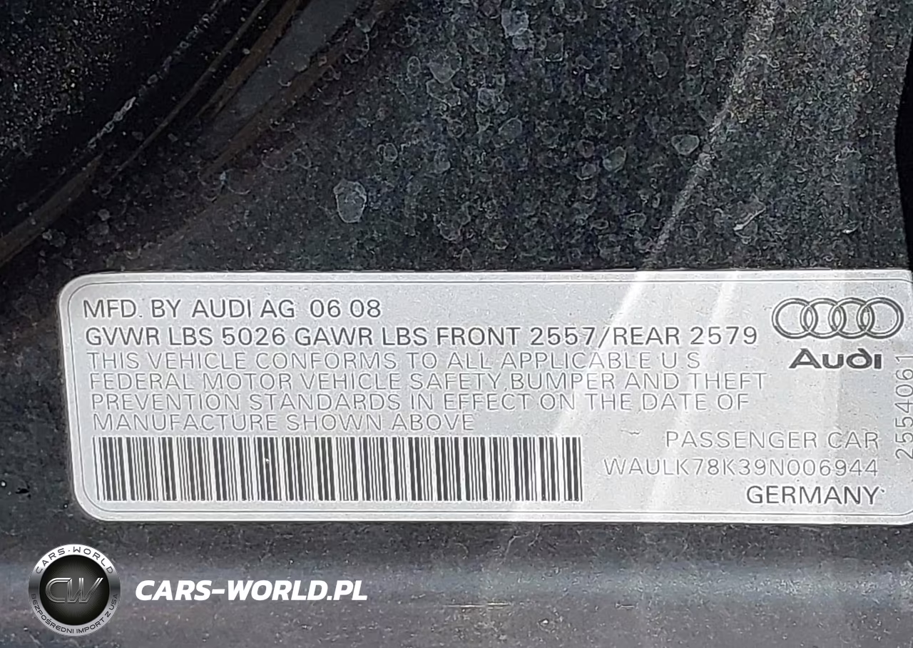 2009 Audi A4 3.2 Premium Plus VIN:WAULK78K39N006944 - 9