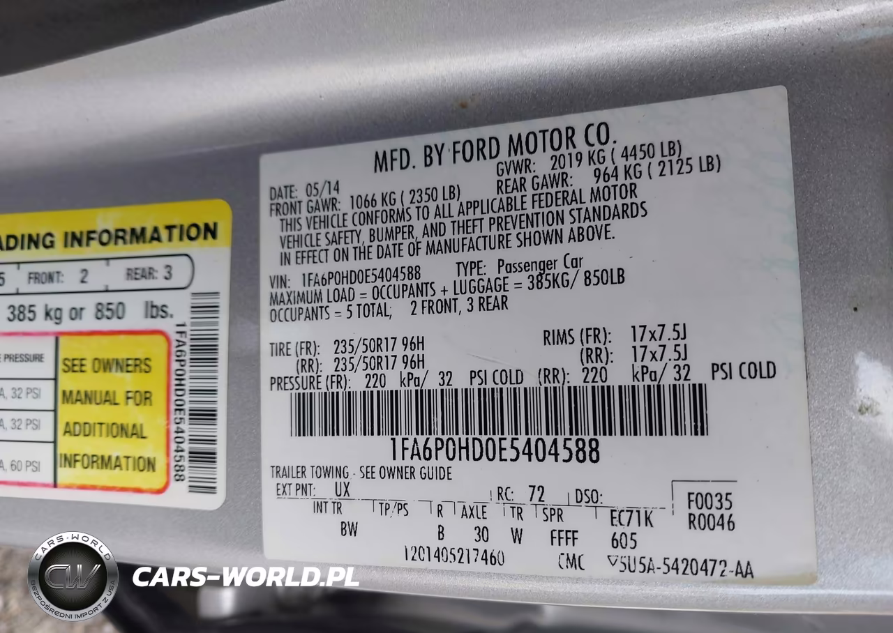 2014 Ford Fusion Se VIN:1FA6P0HD0E5404588 - 9