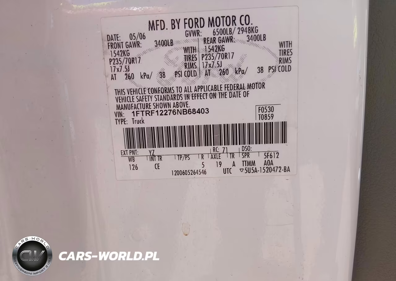 2006 Ford F-150 Stx-Xl-Xlt VIN:1FTRF12276NB68403 - 9