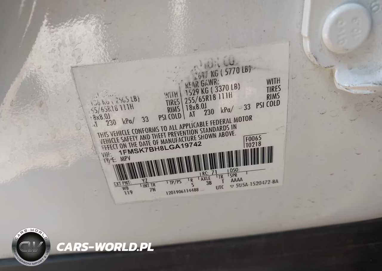 2020 Ford Explorer VIN:1FMSK7BH8LGA19742 - 9