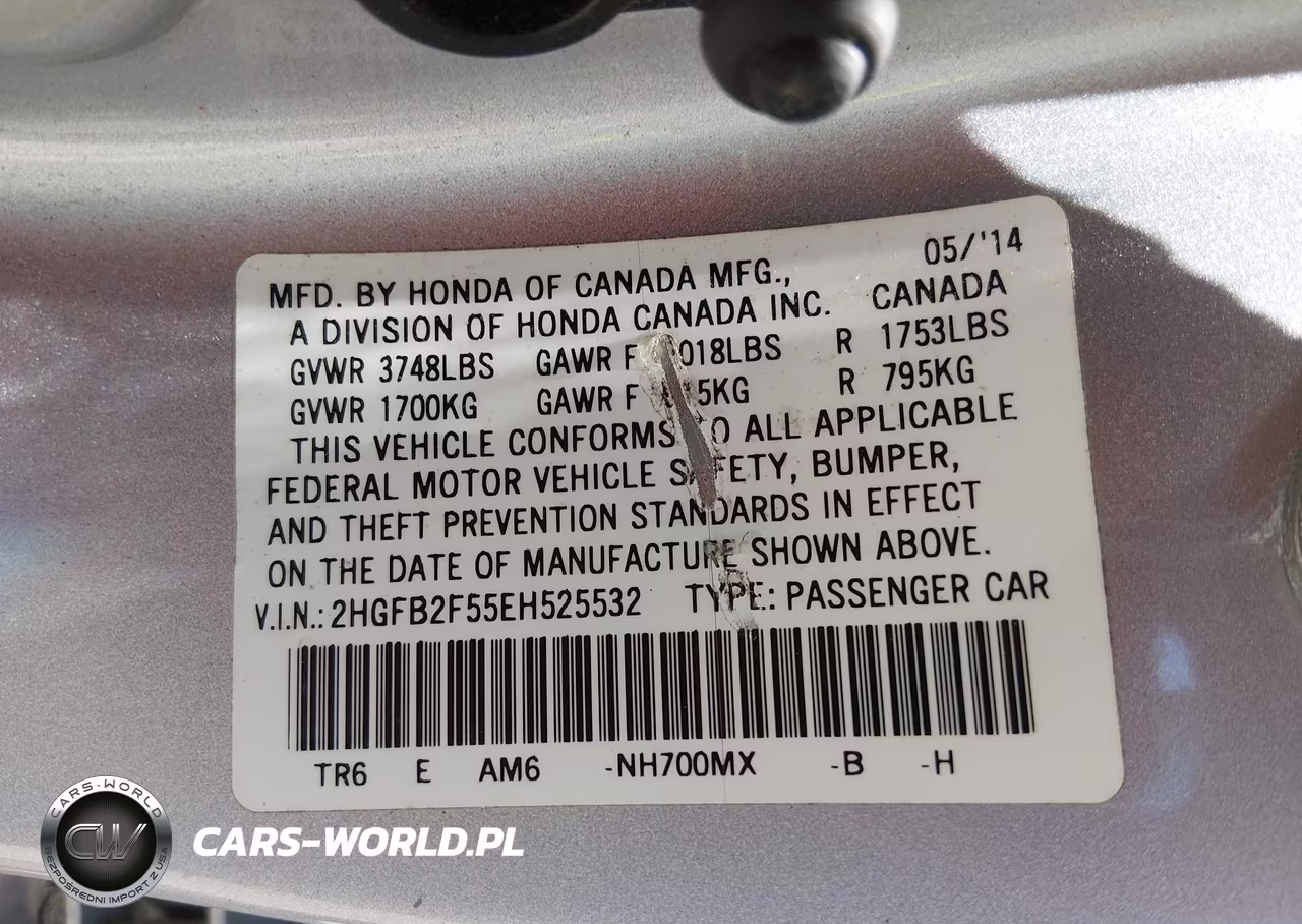 2014 Honda Civic Lx VIN:2HGFB2F55EH525532 - 9