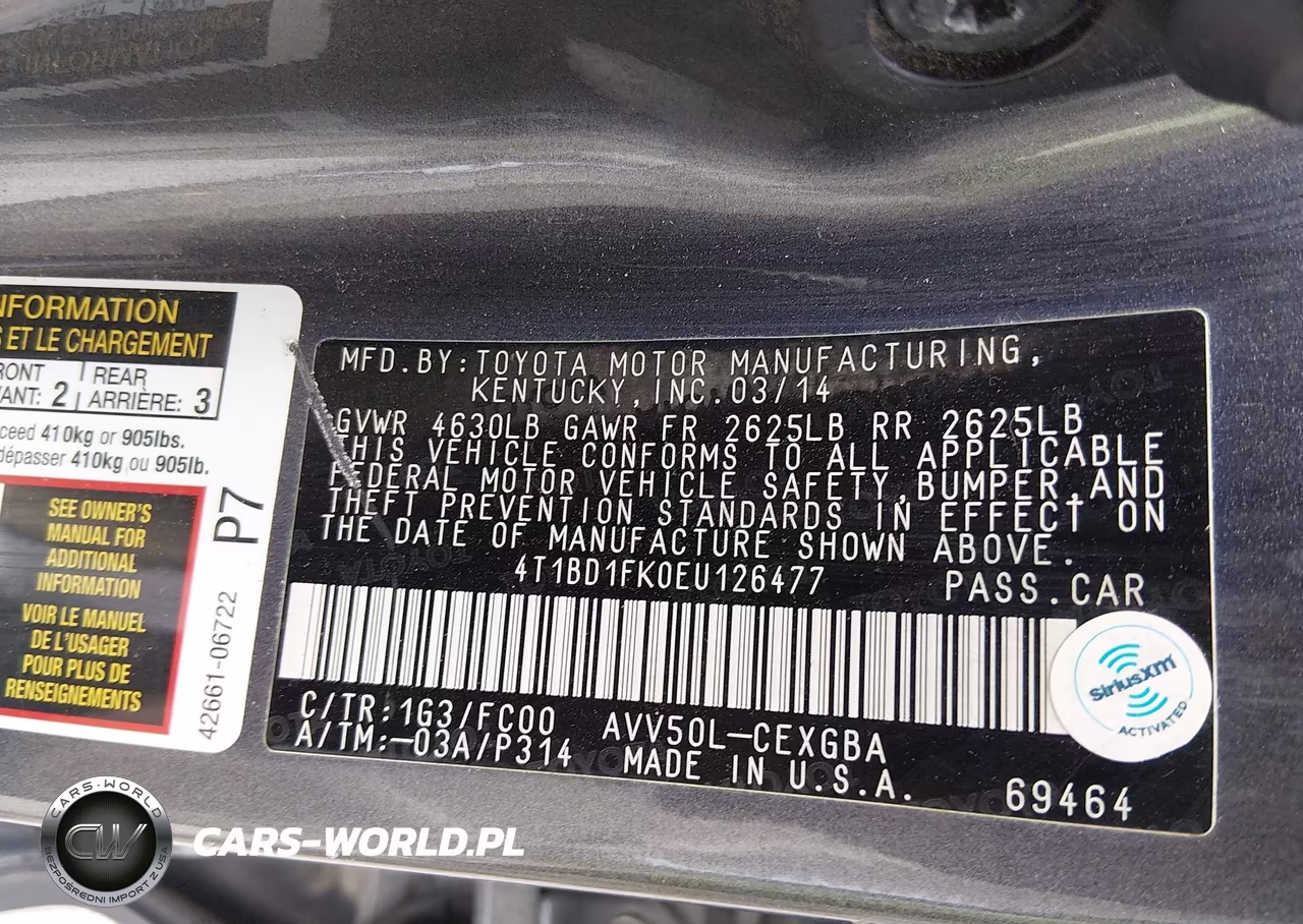 2014 Toyota Camry Hybrid Xle VIN:4T1BD1FK0EU126477 - 9