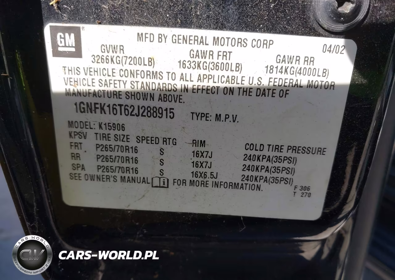 2002 Chevrolet Suburban 1500 Lt VIN:1GNFK16T62J288915 - 9