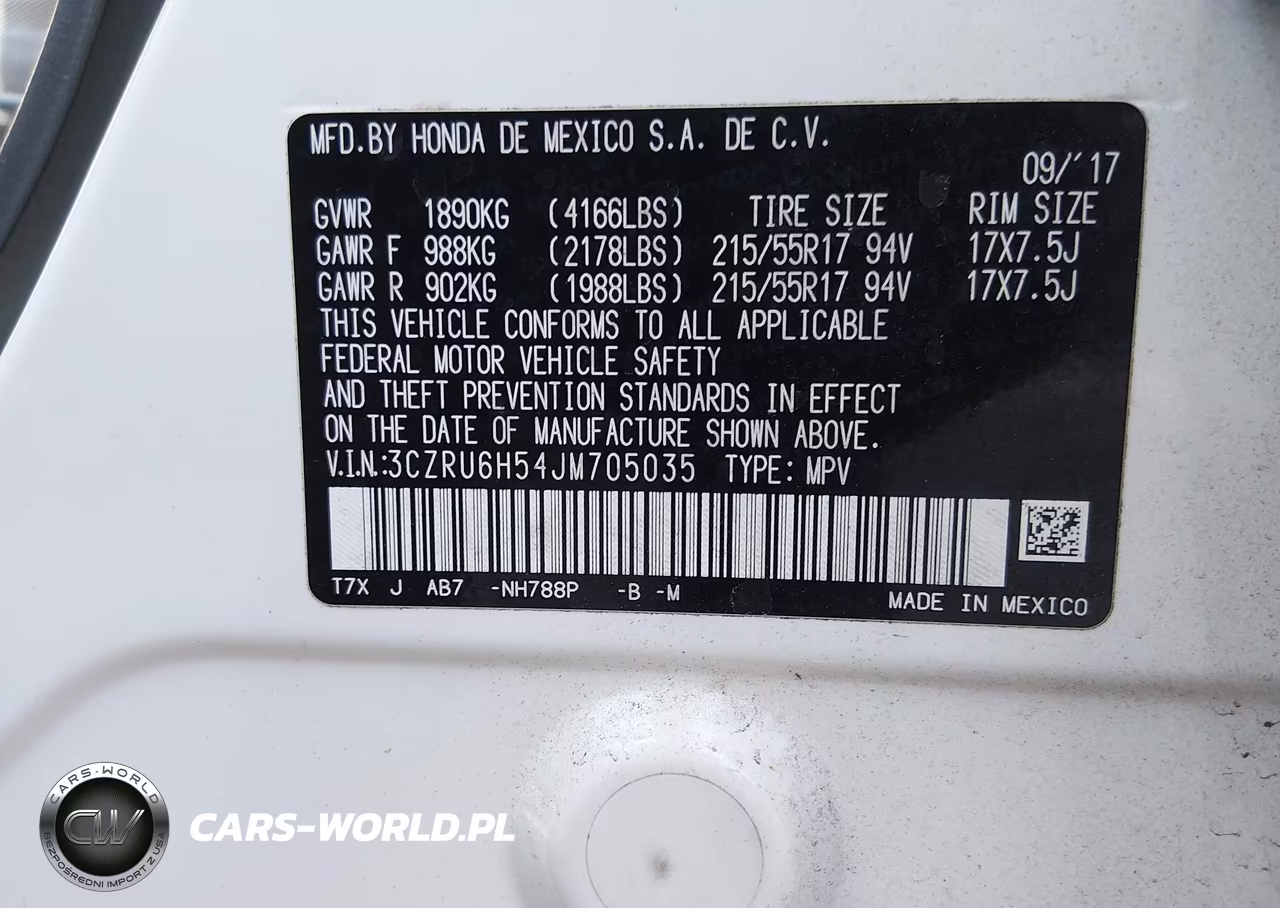 2018 Honda Hr-V Ex VIN:3CZRU6H54JM705035 - 9