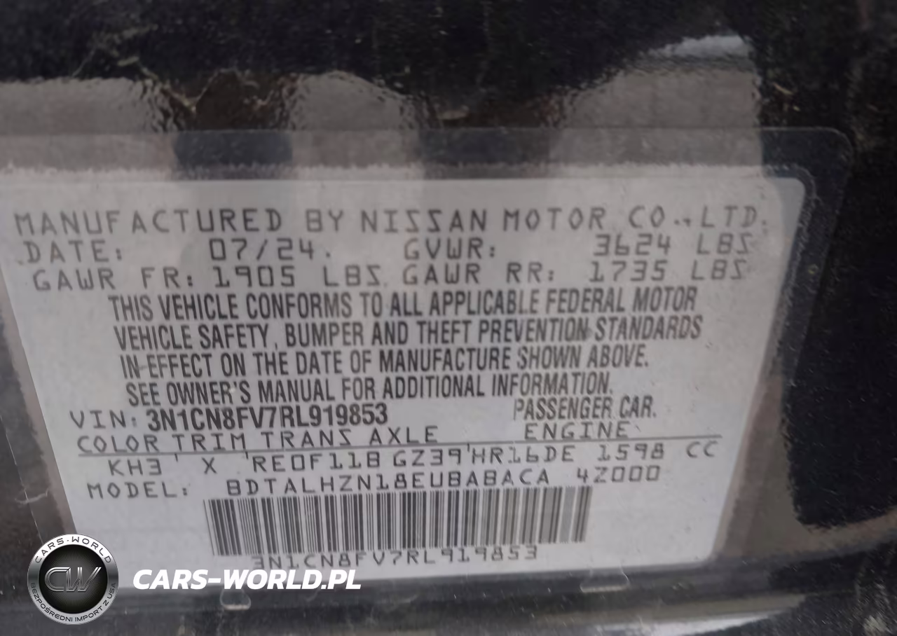 2024 Nissan Versa 1.6 Sr VIN:3N1CN8FV7RL919853 - 9