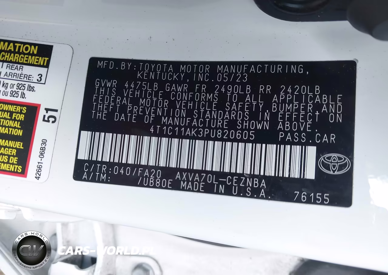 2023 Toyota Camry Le VIN:4T1C11AK3PU820605 - 9