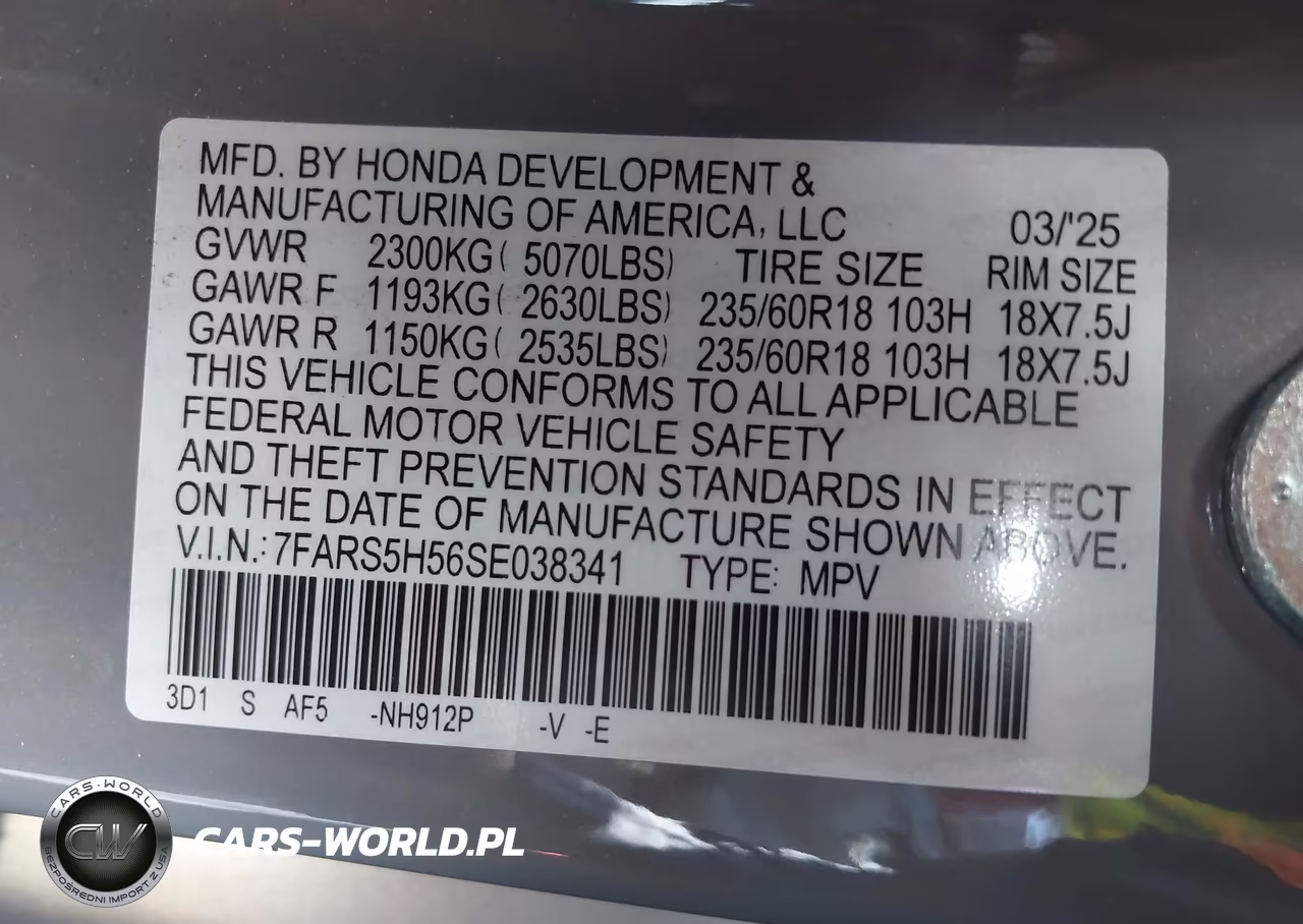 2025 Honda Cr-V Hybrid Sport VIN:7FARS5H56SE038341 - 9
