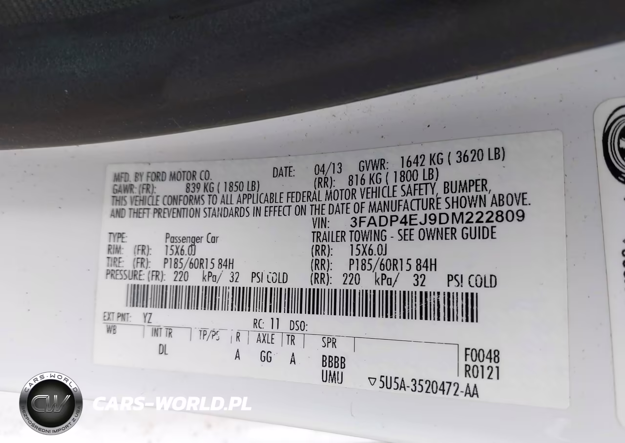 2013 Ford Fiesta Se VIN:3FADP4EJ9DM222809 - 9