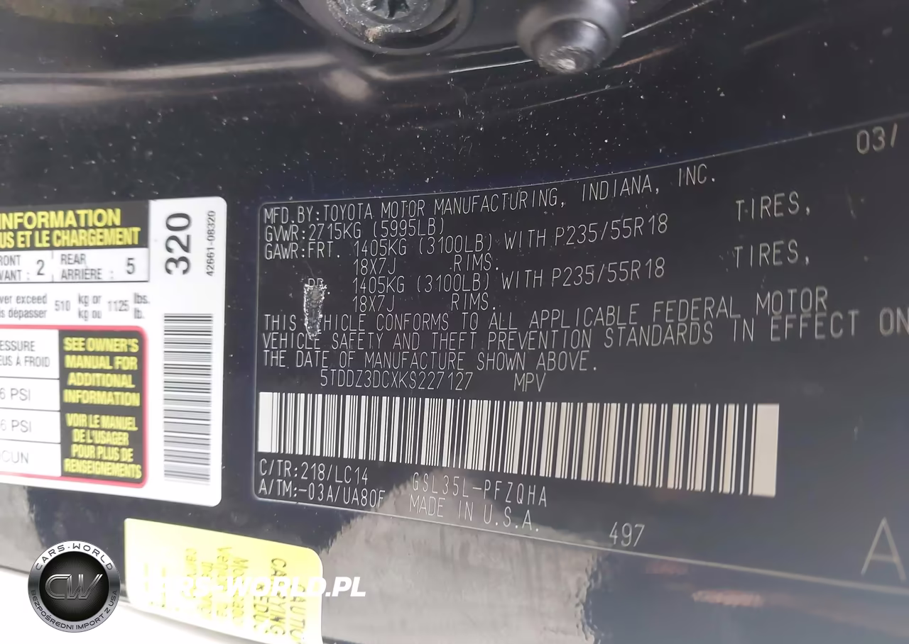 2019 Toyota Sienna Xle Premium 7 Passenger VIN:5TDDZ3DCXKS227127 - 9