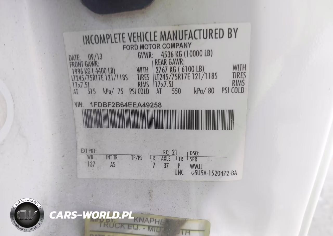 2014 Ford F-250 Xl VIN:1FDBF2B64EEA49258 - 9