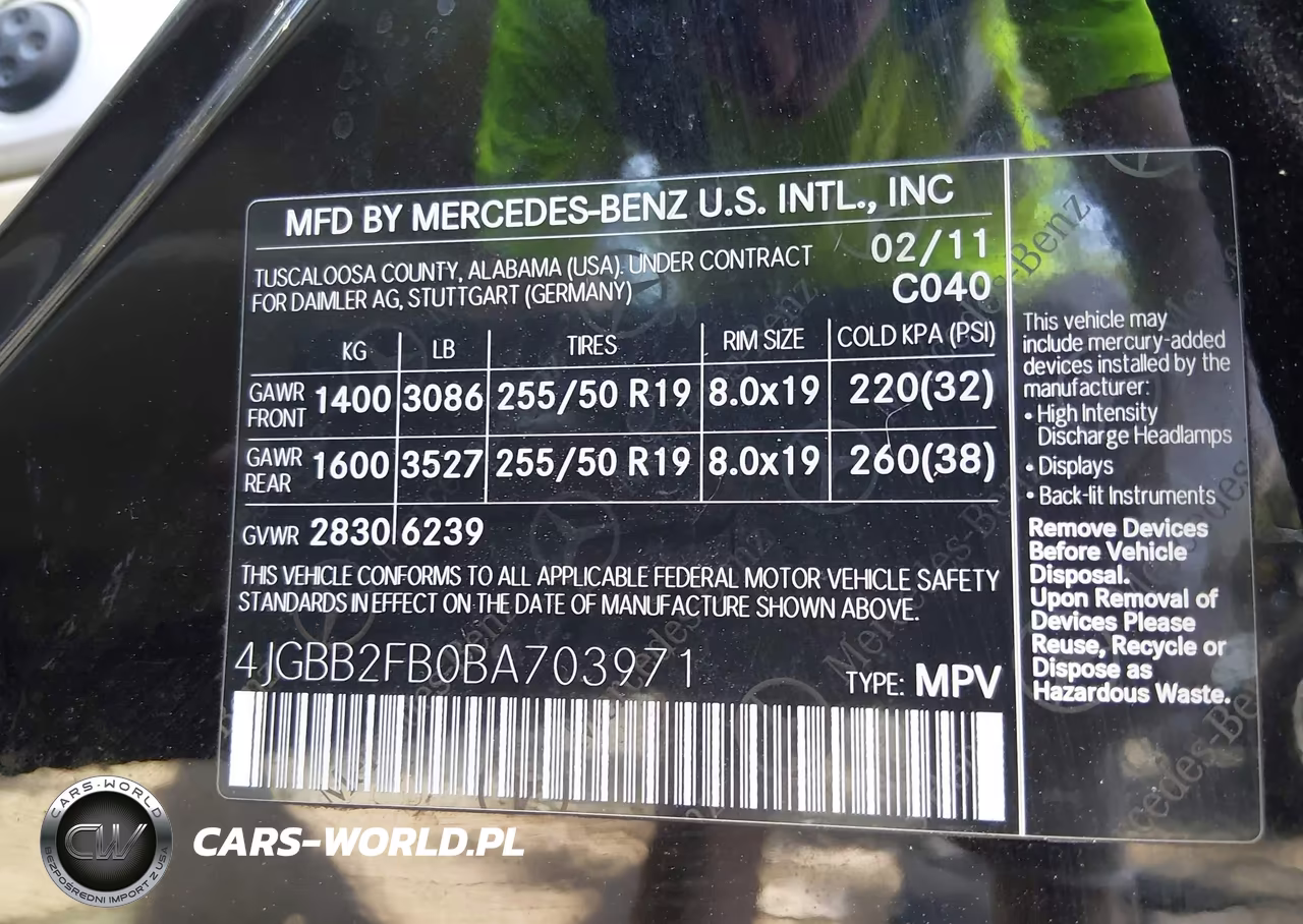 2011 Mercedes-Benz Ml 350 Bluetec 4Matic VIN:4JGBB2FB0BA703971 - 9