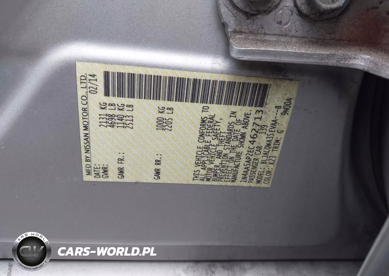 2014 Nissan Maxima 3.5 S VIN:1N4AA5AP2EC462713 - 9