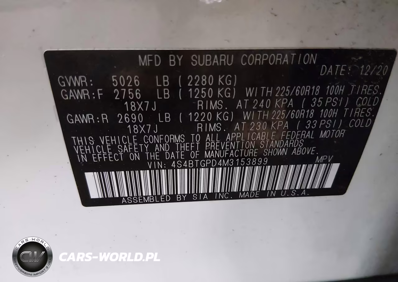 2021 Subaru Outback Touring Xt VIN:4S4BTGPD4M3153899 - 9