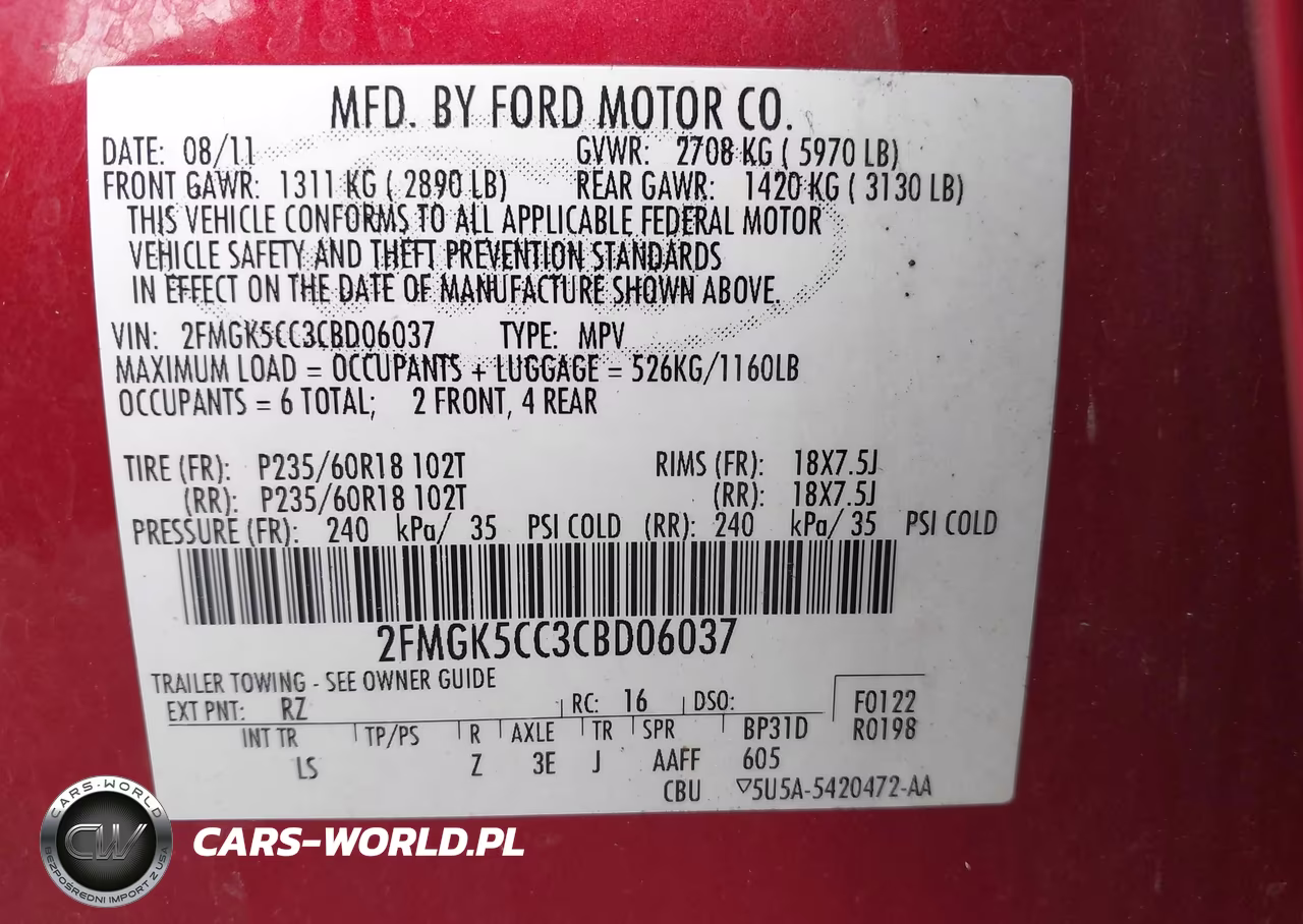 2012 Ford Flex Sel VIN:2FMGK5CC3CBD06037 - 9