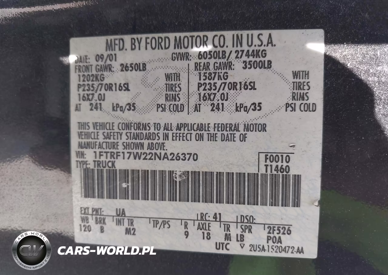 2002 Ford F-150 Xl-Xlt VIN:1FTRF17W22NA26370 - 7