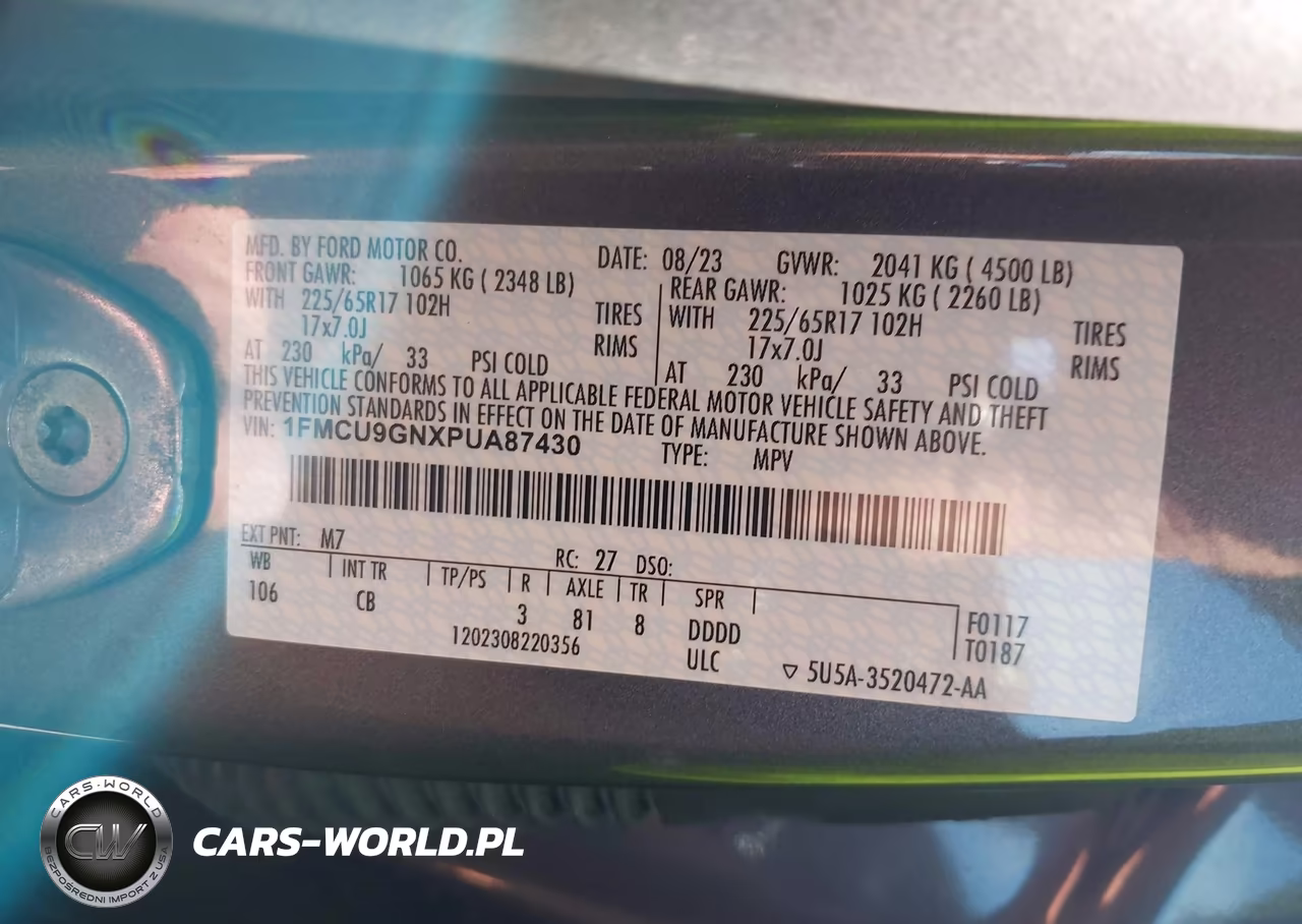 2023 Ford Escape Active VIN:1FMCU9GNXPUA87430 - 9