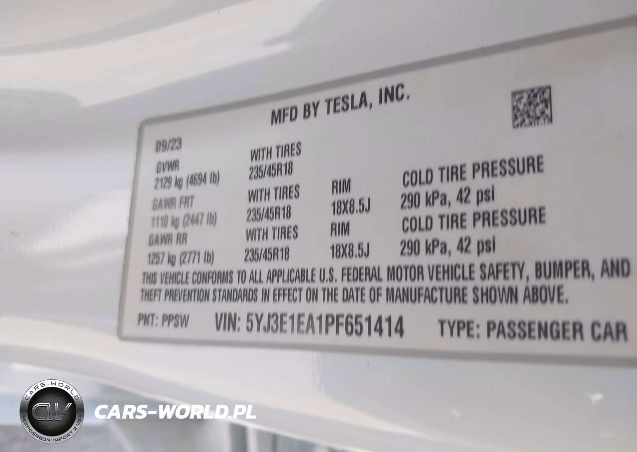 2023 Tesla Model 3 Rear-Wheel Drive VIN:5YJ3E1EA1PF651414 - 9