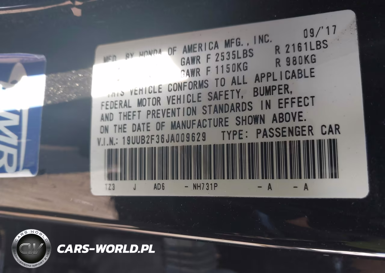 2018 Acura Tlx VIN:19UUB2F36JA009629 - 9