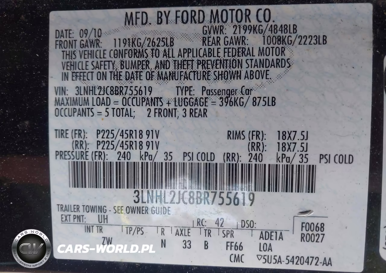 2011 Lincoln Mkz VIN:3LNHL2JC8BR755619 - 9