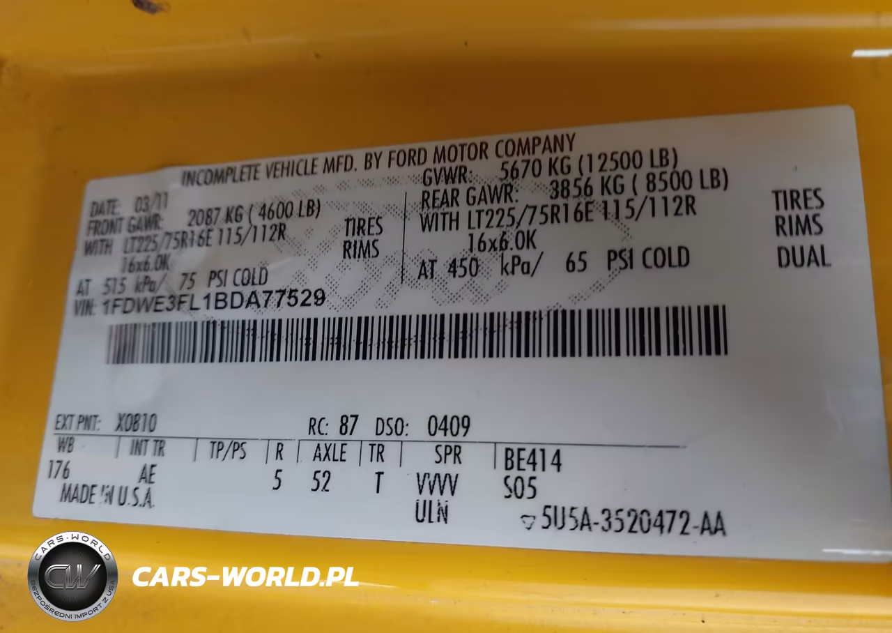2011 Ford E-350 Cutaway VIN:1FDWE3FL1BDA77529 - 8