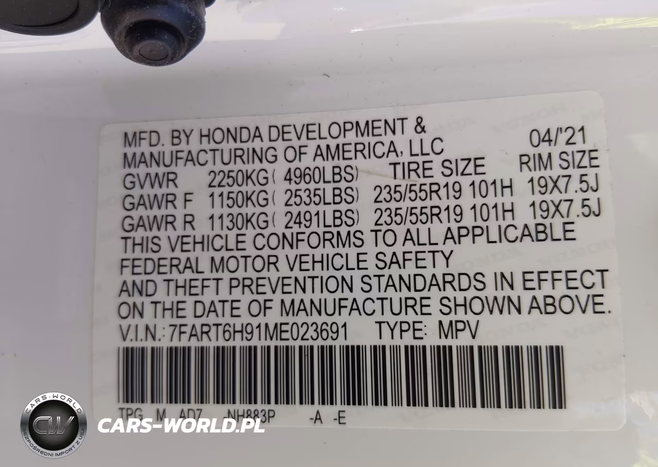 2021 Honda Cr-V Hybrid Touring VIN:7FART6H91ME023691 - 9
