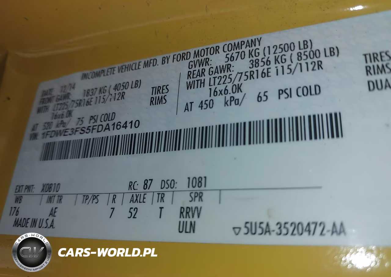 2015 Ford E-350 Cutaway VIN:1FDWE3FS5FDA16410 - 8