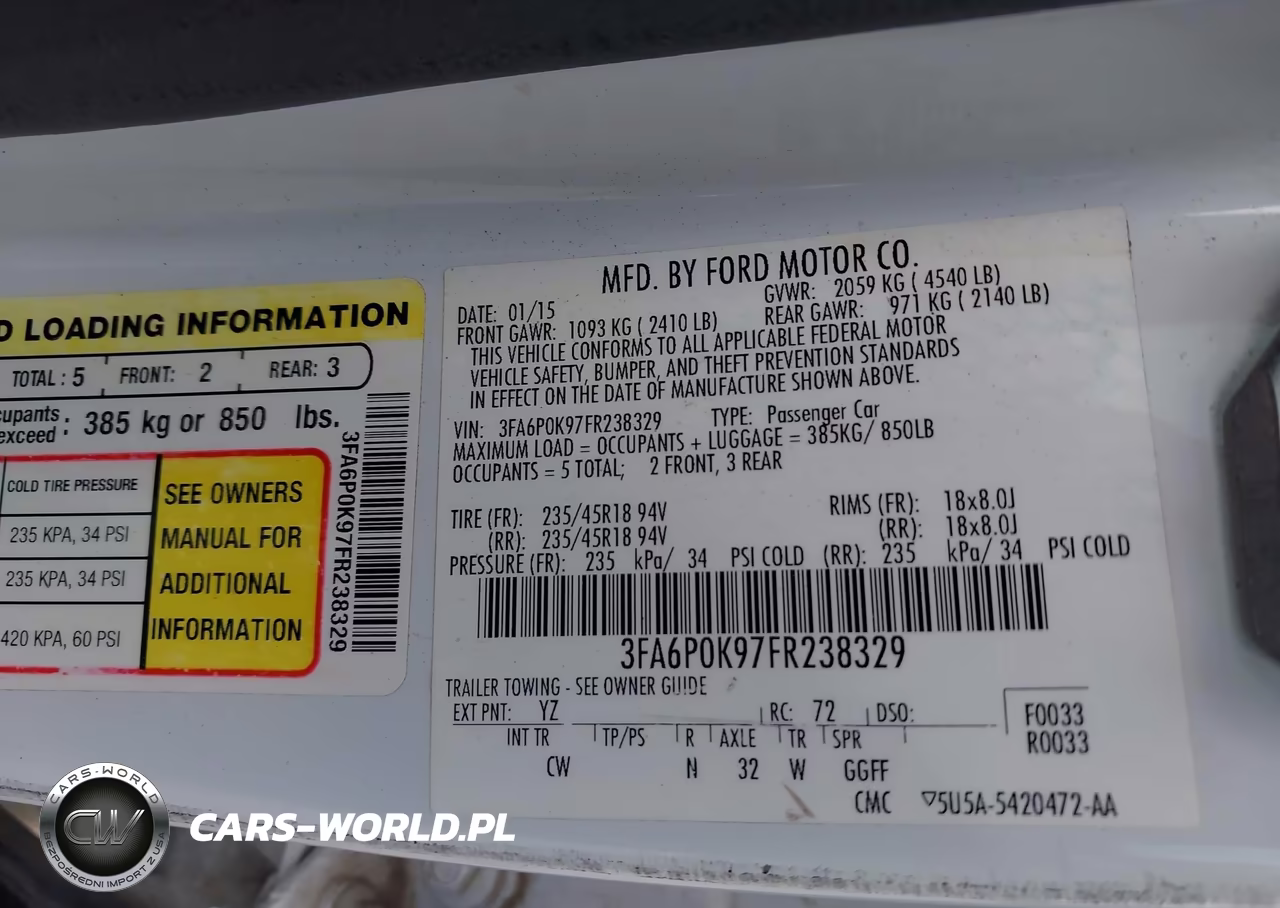 2015 Ford Fusion Titanium VIN:3FA6P0K97FR238329 - 9