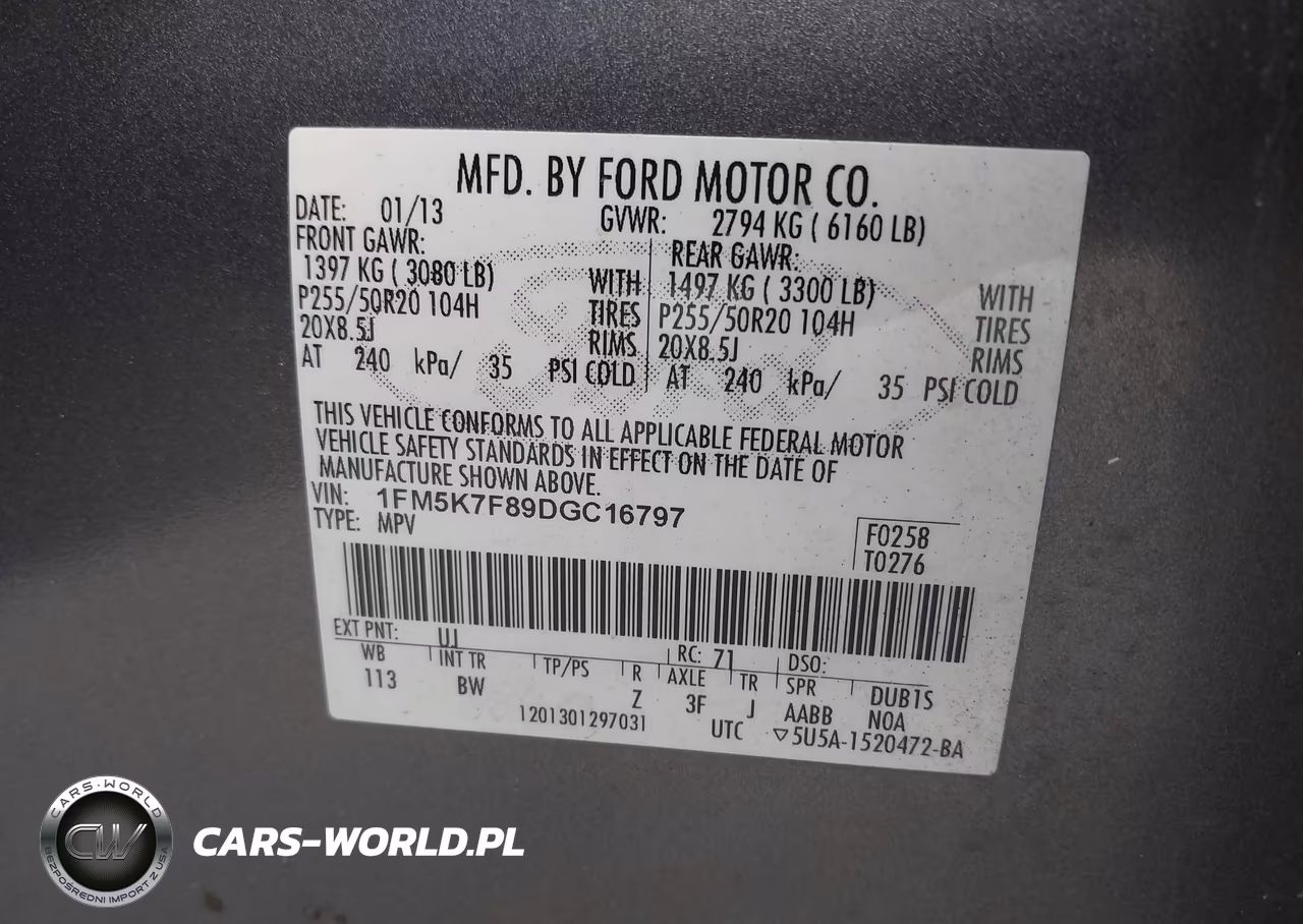 2013 Ford Explorer Limited VIN:1FM5K7F89DGC16797 - 9