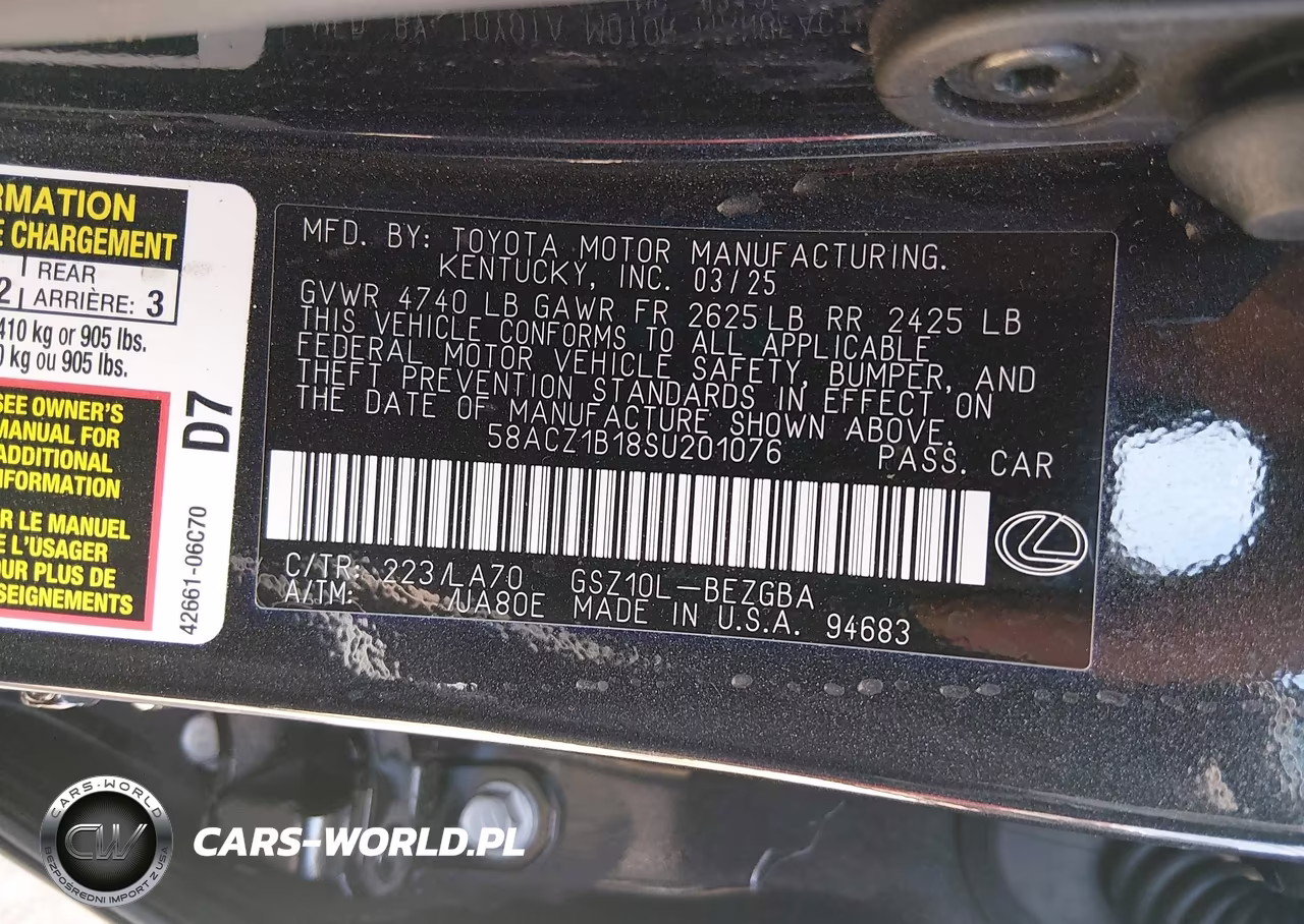 2025 Lexus Es 350 VIN:58ACZ1B18SU201076 - 9