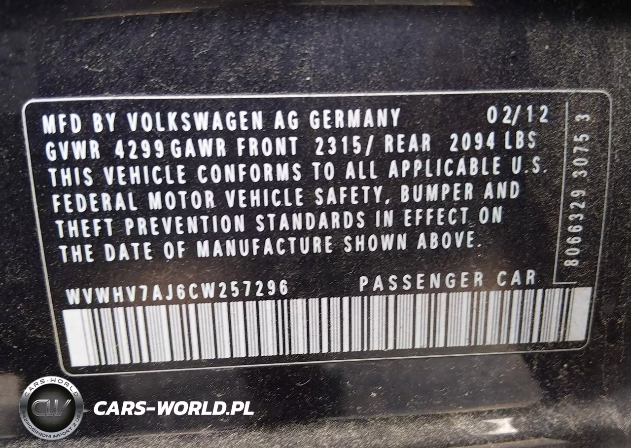 2012 Volkswagen Gti 4-Door VIN:WVWHV7AJ6CW257296 - 9