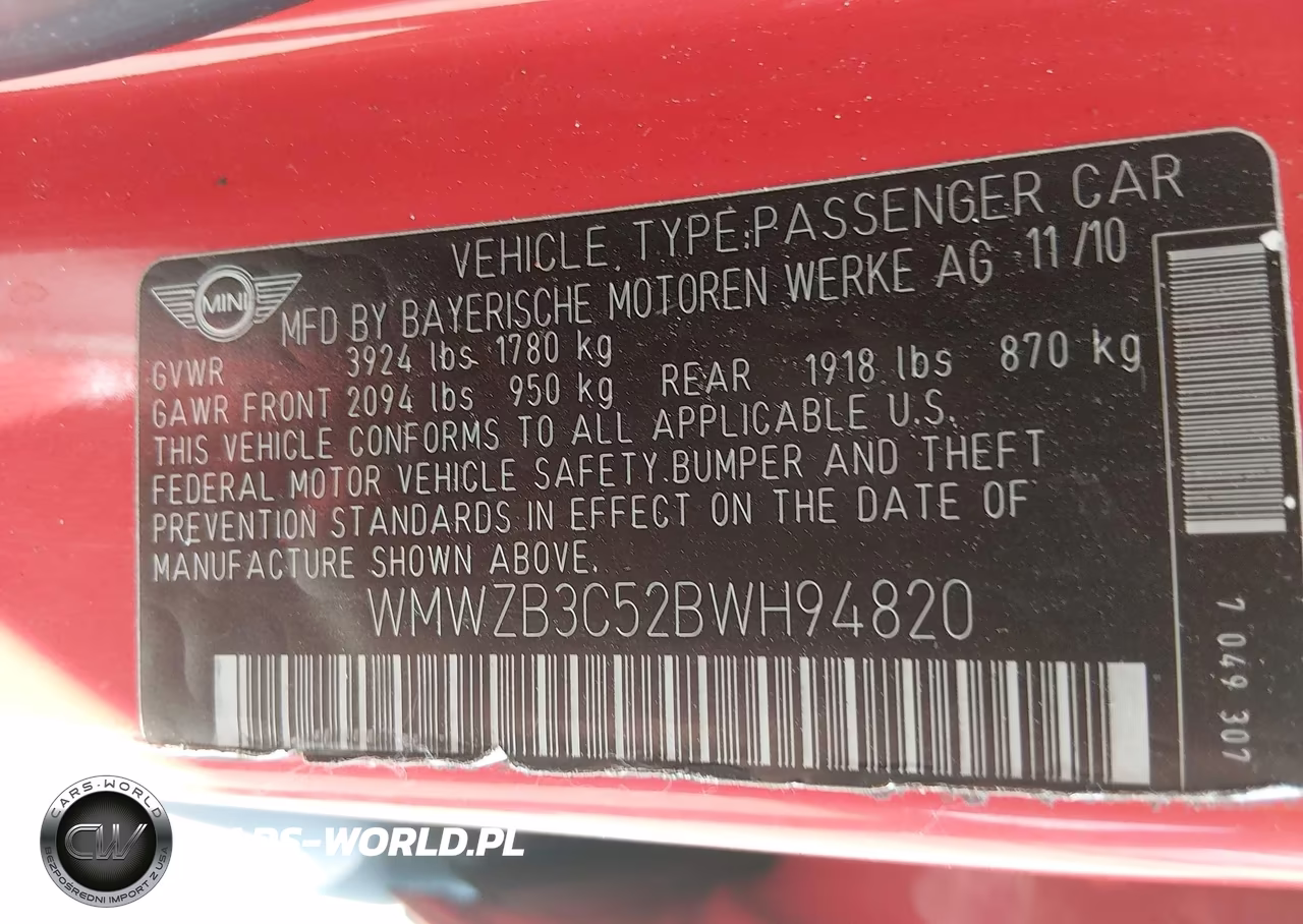 2011 Mini Cooper Countryman VIN:WMWZB3C52BWH94820 - 9
