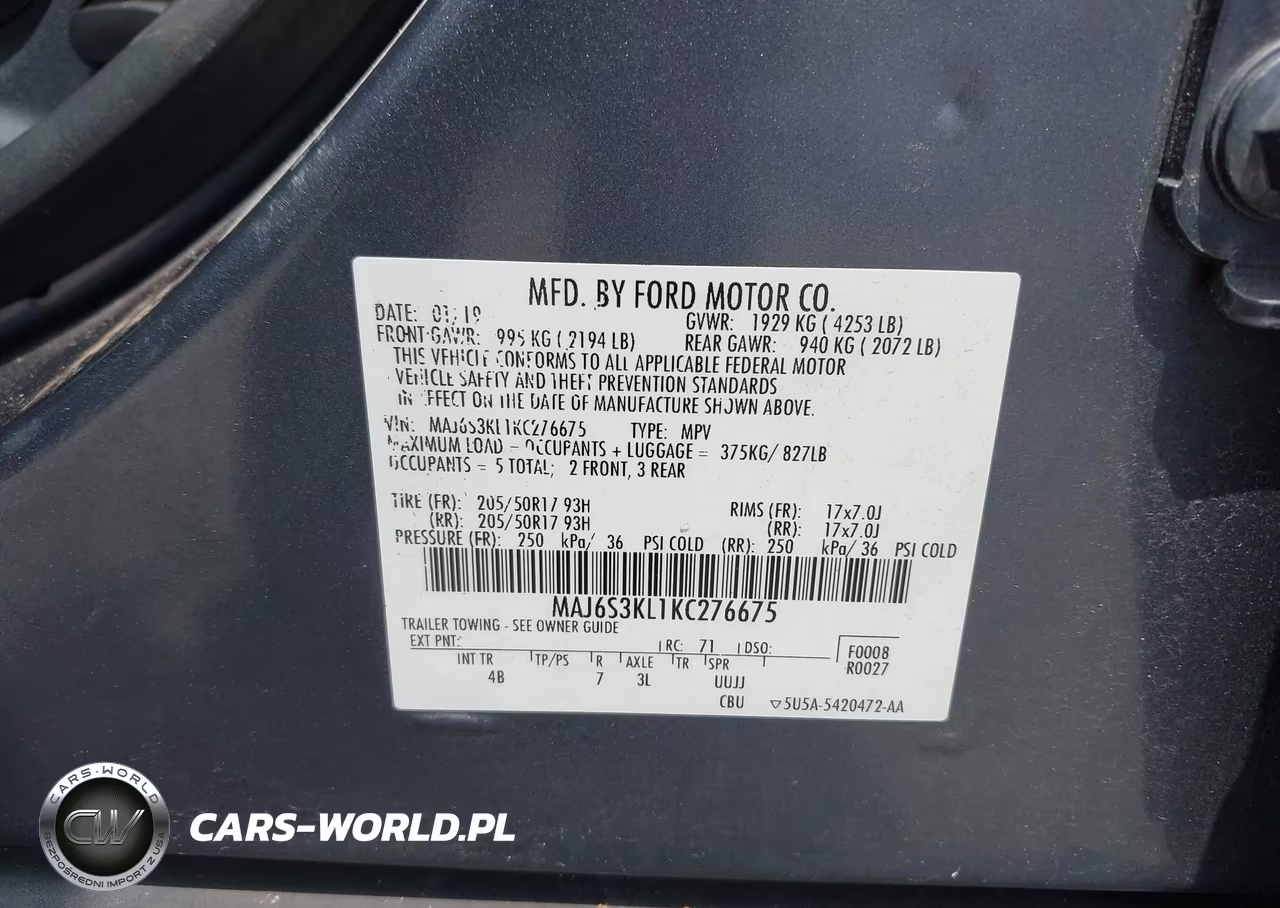 2019 Ford Ecosport Titanium VIN:MAJ6S3KL1KC276675 - 9
