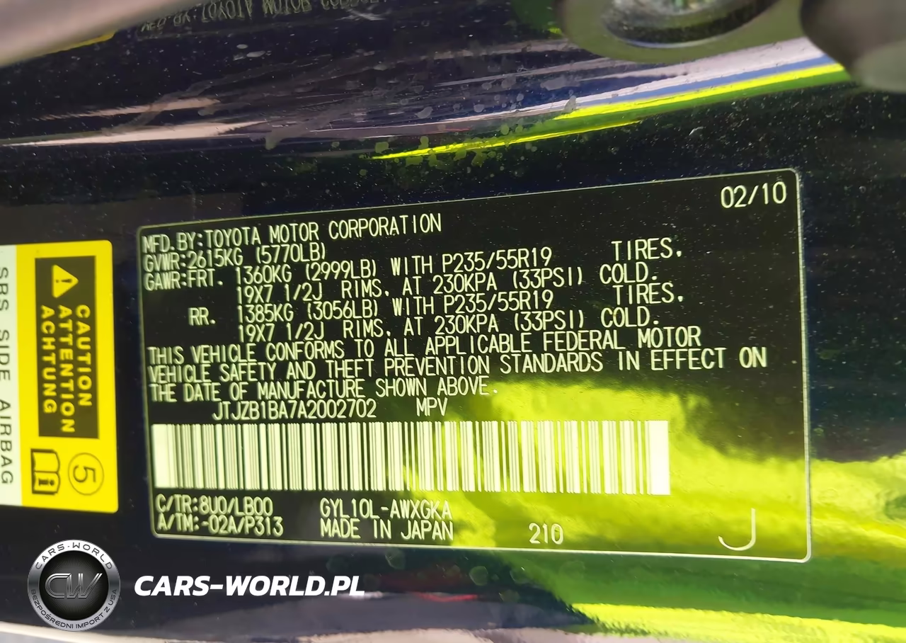 2010 Lexus Rx 450H VIN:JTJZB1BA7A2002702 - 9