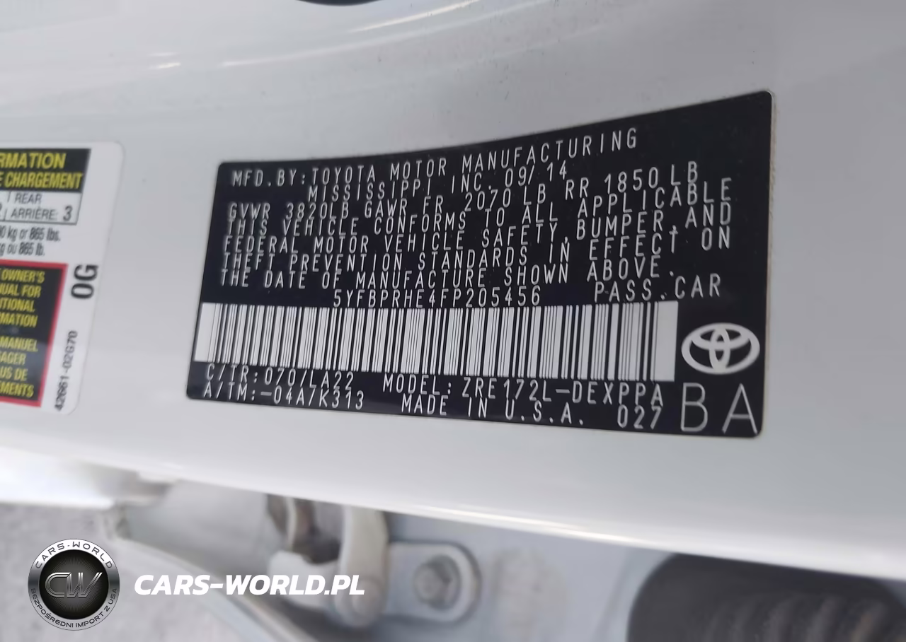 2015 Toyota Corolla Le Eco Premium VIN:5YFBPRHE4FP205456 - 9