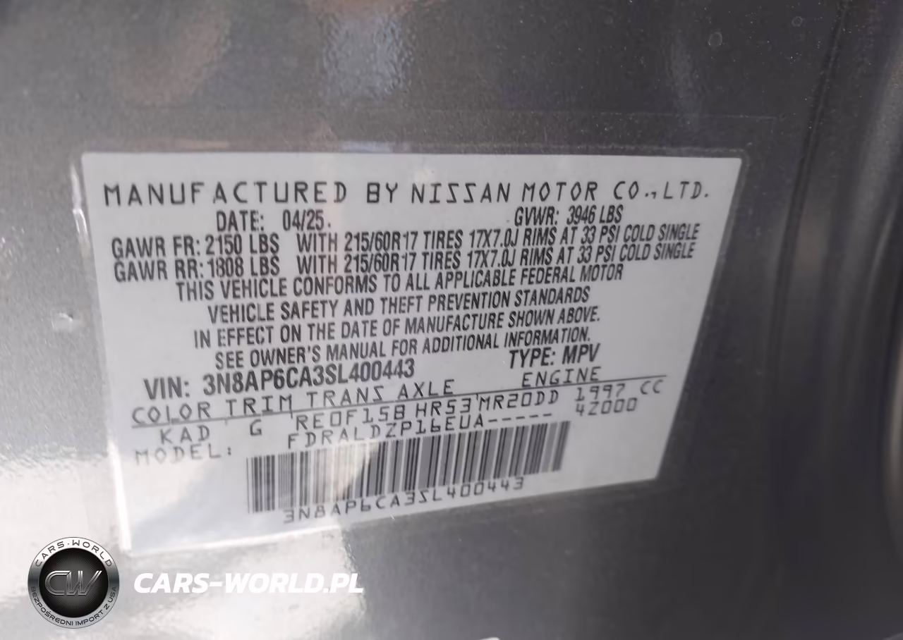 2025 Nissan Kicks Sv Fwd VIN:3N8AP6CA3SL400443 - 9