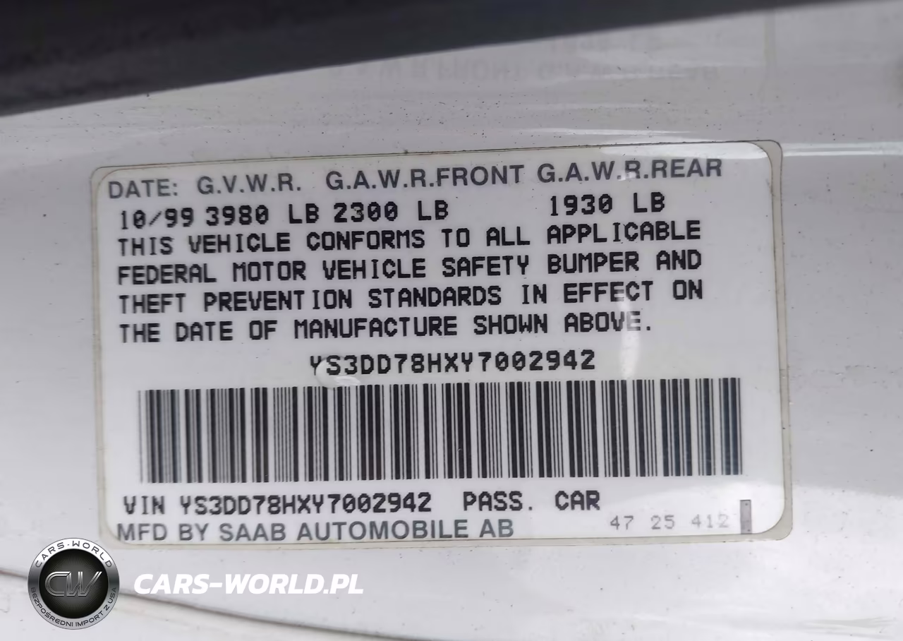2000 Saab 9-3 VIN:YS3DD78HXY7002942 - 9