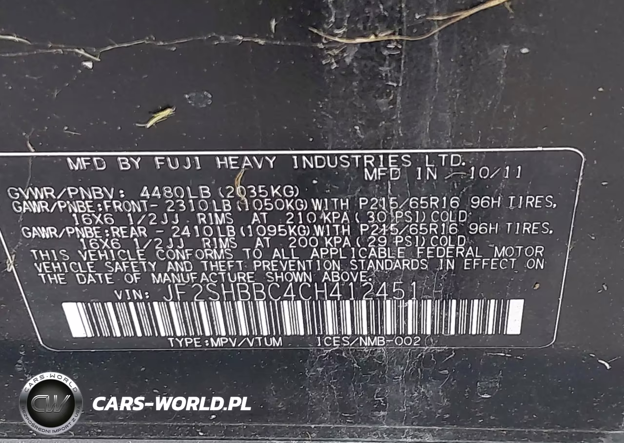 2012 Subaru Forester 2.5X VIN:JF2SHBBC4CH412451 - 9