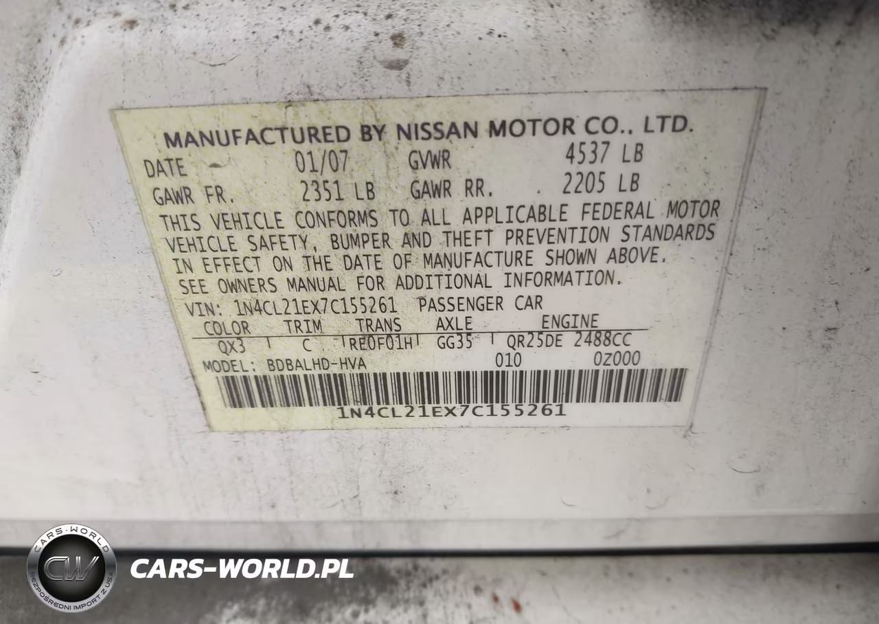 2007 Nissan Altima Hybrid VIN:1N4CL21EX7C155261 - 9