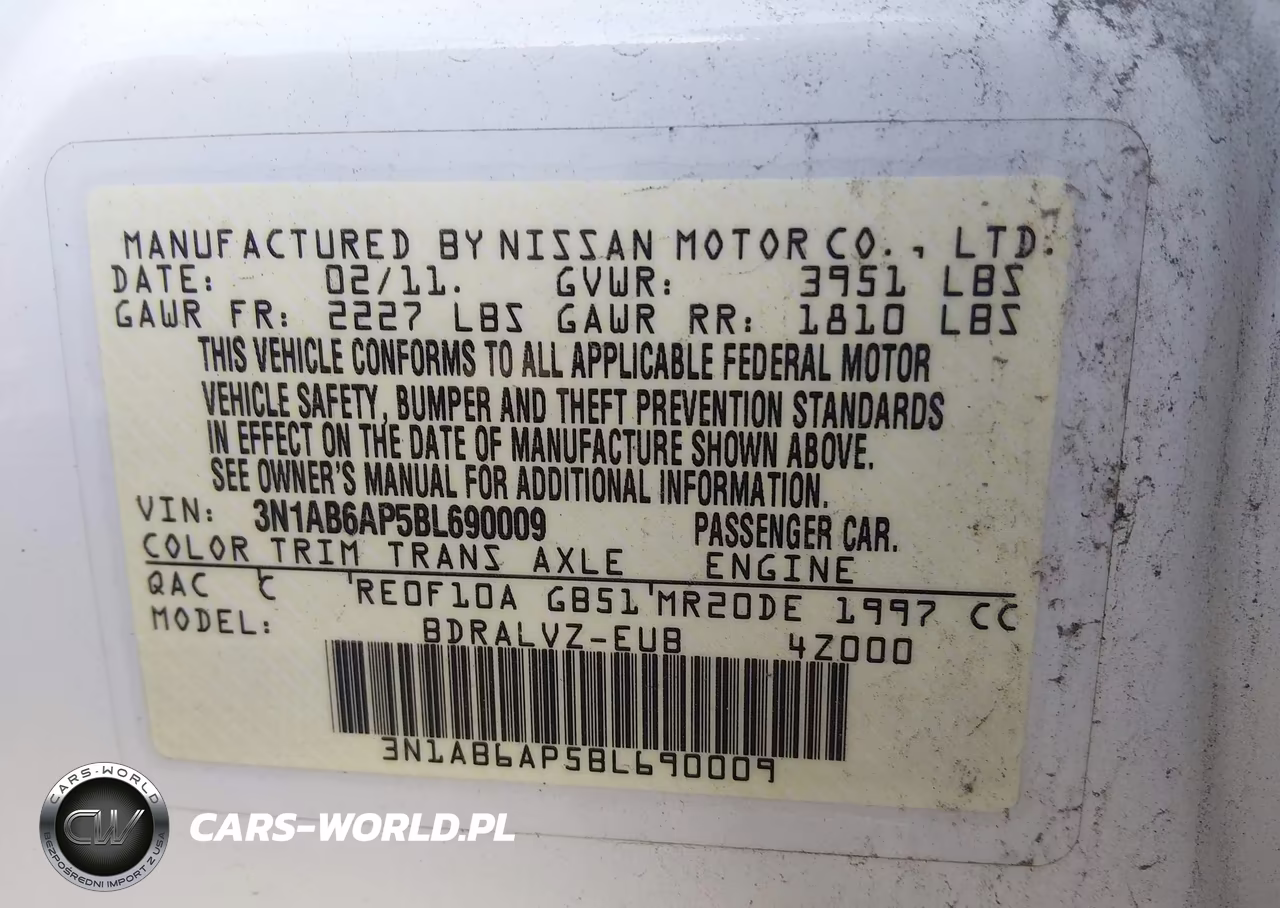 2011 Nissan Sentra 2.0Sl VIN:3N1AB6AP5BL690009 - 9