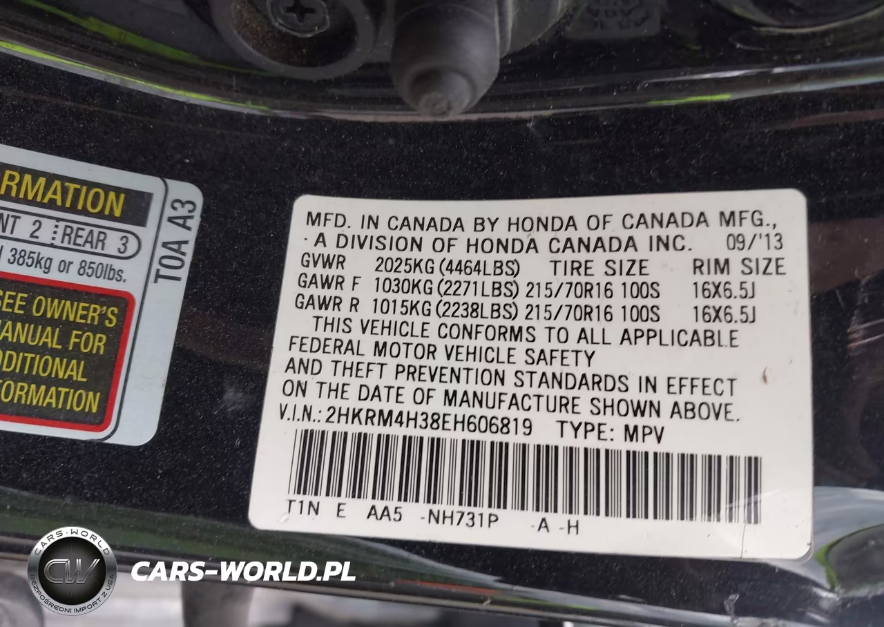 2014 Honda Cr-V Lx VIN:2HKRM4H38EH606819 - 9