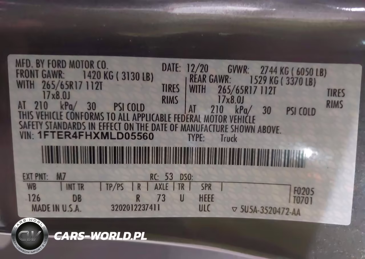 2021 Ford Ranger Lariat VIN:1FTER4FHXMLD05560 - 9
