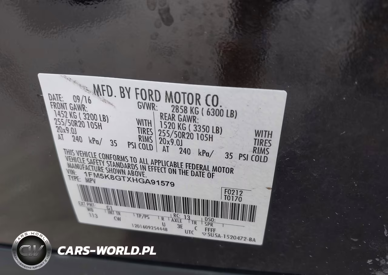 2017 Ford Explorer Sport VIN:1FM5K8GTXHGA91579 - 9