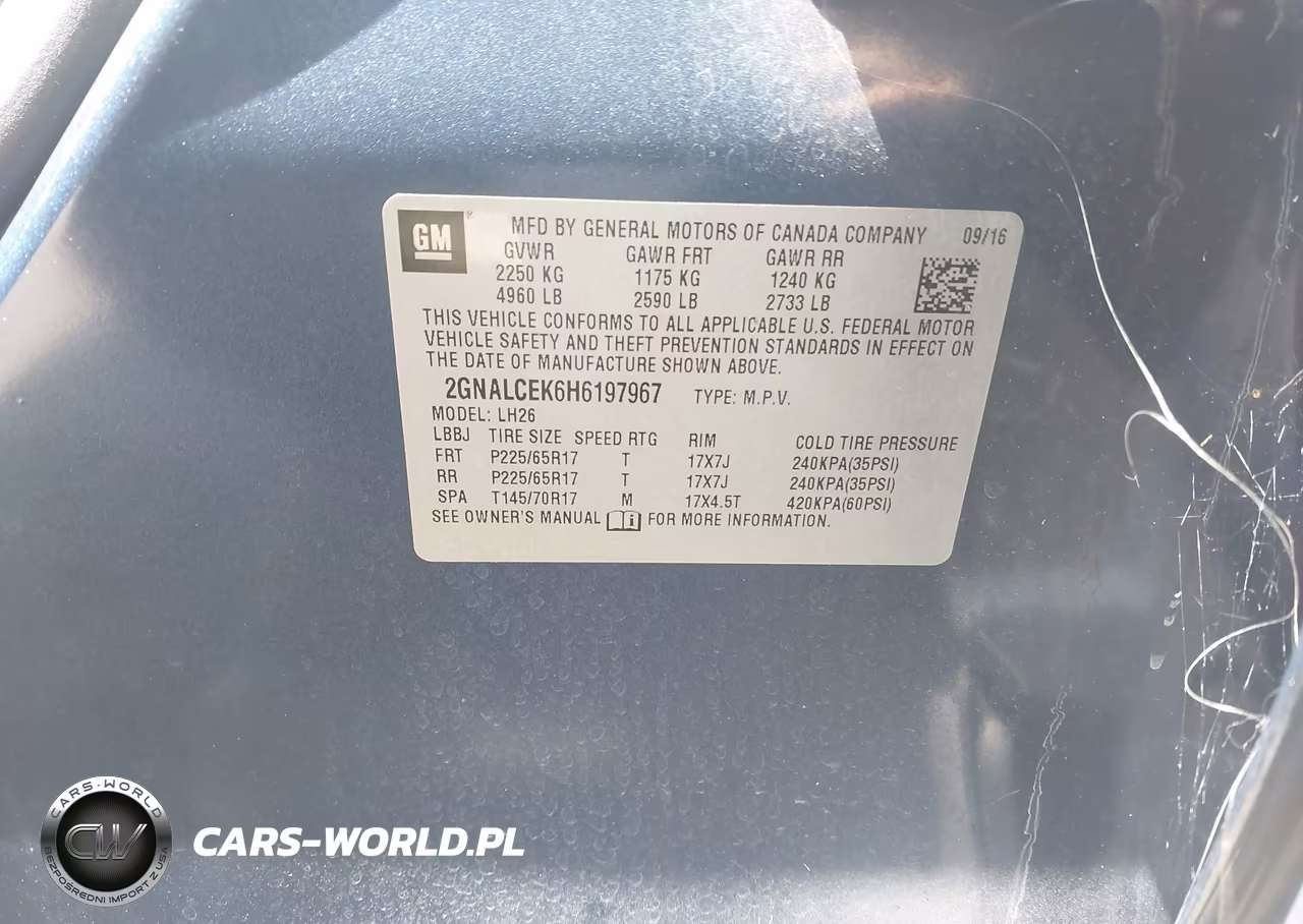 2017 Chevrolet Equinox Lt VIN:2GNALCEK6H6197967 - 9