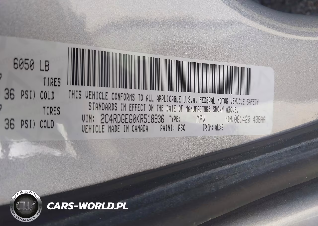 2019 Dodge Grand Caravan Gt VIN:2C4RDGEG0KR518936 - 9