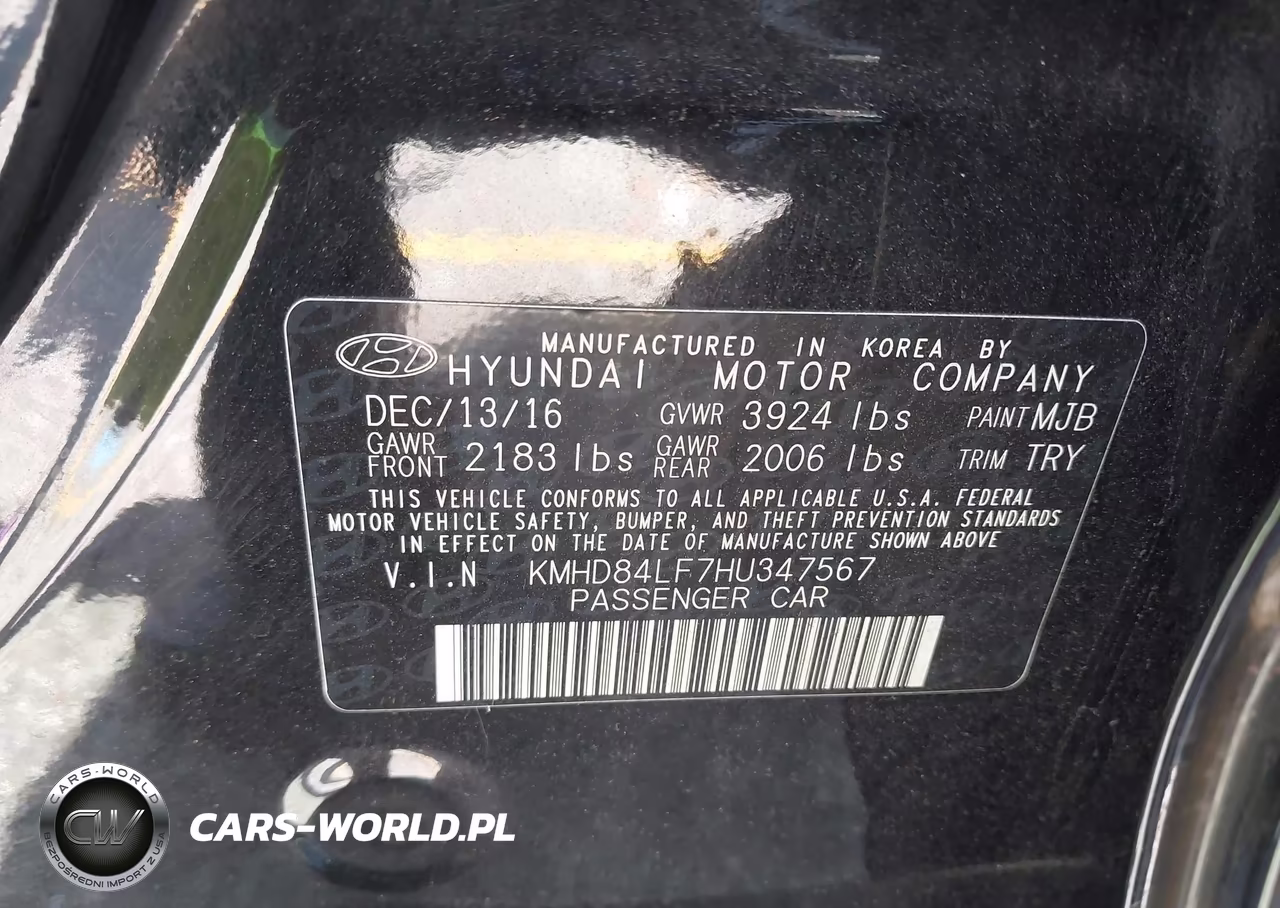 2017 Hyundai Elantra Value Edition VIN:KMHD84LF7HU347567 - 9